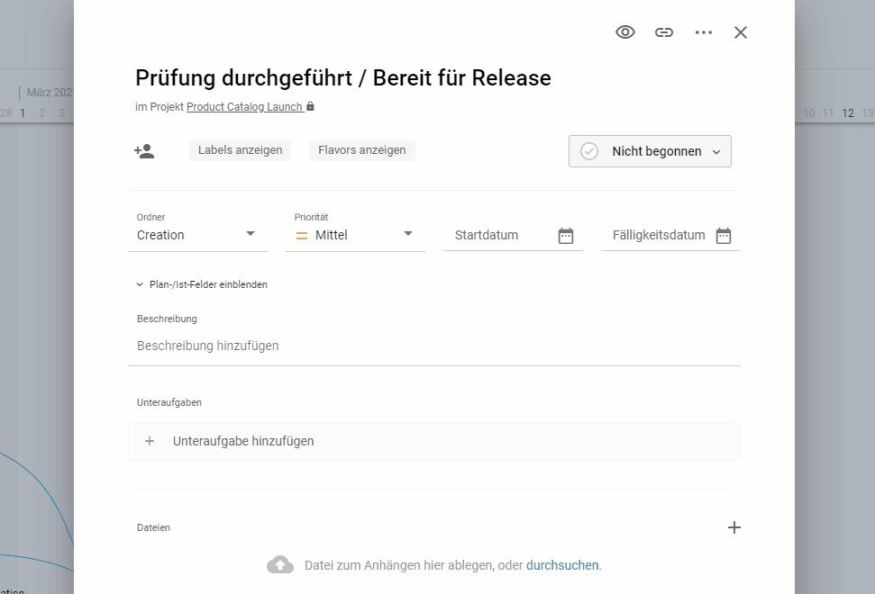 Aufgabe als Meilenstein markieren