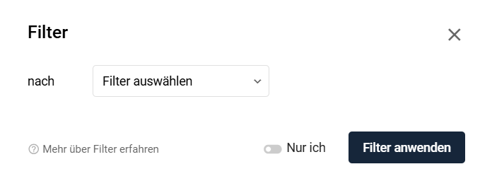 Filter in der Auslastungsansicht